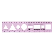 Sablon vonalzó OPTIMA pink 20cm
