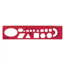 Sablon vonalzó OPTIMA piros 30cm