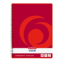 Spirálfüzet kockás HERLITZ A/5 80 lapos perforált lyukasztott