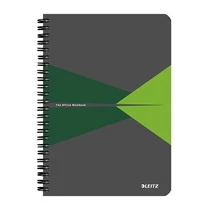 Spirálfüzet kockás LEITZ Office A/5 90 lapos karton borítóval zöld