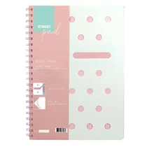 Spirálfüzet kockás STREET Pad A/5 100 lapos pasztell rózsaszín Spirálfüzet kockás STREET Pad A/5 100 lapos pasztell rózsaszín