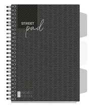 Spirálfüzet vonalas STREET Pad A/5 100 lapos regiszteres fekete