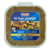 Sütőpapír forró levegős sütőhöz MAZZINI szögletes 4,5 cm magas 20cm 50 darabos