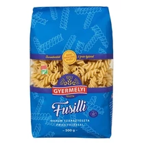 Száraztészta fusilli GYERMELYI 2 tojásos durum 500 g Száraztészta fusilli GYERMELYI 2 tojásos durum 500 g