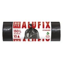 Szemeteszsák ALUFIX 150L 34 mikronos fekete 10 darabos