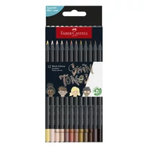 Színes ceruza FABER-CASTELL Black Edition háromszögletű bőrszínű 12 darabos