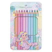 Színes ceruza FABER-CASTELL Sparkle jumbo fém dobozos 10 darabos