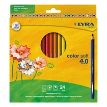 Színes ceruza LYRA Color Soft 4.0 extra puha élénk lágy színek 24 darabos