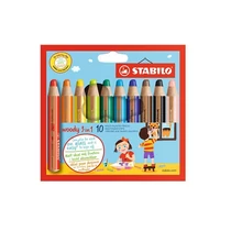 Színes ceruza STABILO Woody 3in1 hengeres vastag 10 darabos Színes ceruza STABILO Woody 3in1 hengeres vastag 10 darabos