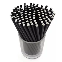 Szívószál papír fekete  6mmx230mm 100 darabos