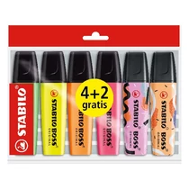 Szövegkiemelő STABILO Boss 4+2 darabos