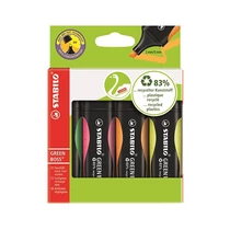 Szövegkiemelő STABILO Green Boss 4 darabos környezetbarát Szövegkiemelő STABILO Green Boss 4 darabos környezetbarát