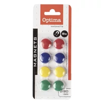 Táblamágnes OPTIMA 20mm 8 darabos vegyes színű
