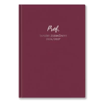 Tanári zsebkönyv TOPTIMER Prof PU műbőrborító A/5 heti 150x210 mm Málna 2026-2027