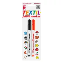 Textilmarker ICO T-Shirt slim M fekete+piros 2 darabos Textilmarker ICO T-Shirt slim M fekete+piros 2 darabos