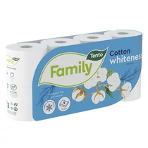 Toalettpapír TENTO Family cotton white fehér 8 tekercses 2 rétegű