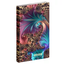 Zsebnaptár REALSYSTEM Flexi álló fehér lapos fraktál 2026.