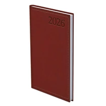 Zsebnaptár TOPTIMER Traditional T035 álló fehér lapos bordó 2026.