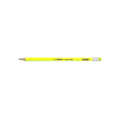 Grafitceruza STABILO Swano 4907 HB hatszögletű radíros neon citromsárga