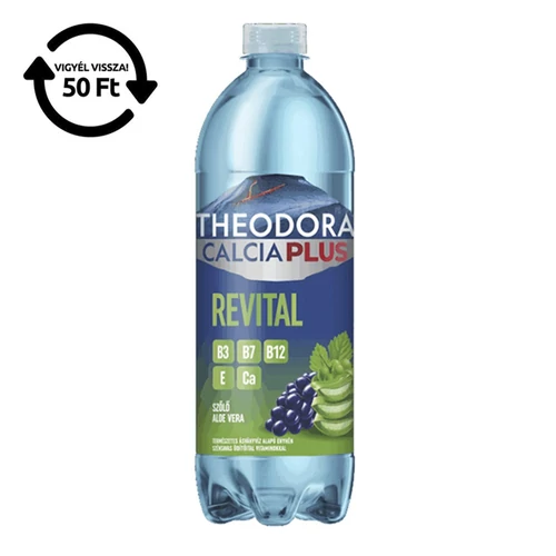 Ásványvíz szénsavas THEODORA Calcia Plus Revital szőlő-aloe vera 0,7 L DRS