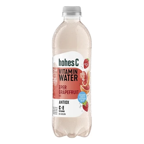 Ásványvíz szénsavmentes HOHES C Vitamin Antiox eper-grapefruit 10% 0,5 L DRS