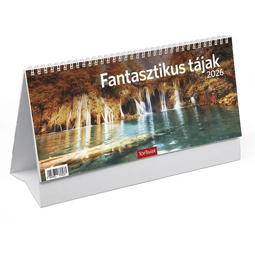 Asztali naptár képes TOPTIMER T066 álló fehér lapos Fantasztikus tájak 2026.
