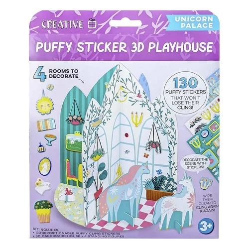 Dekormatrica CREATIVE 3D Unicorn papír játszóházzal 130 darabos