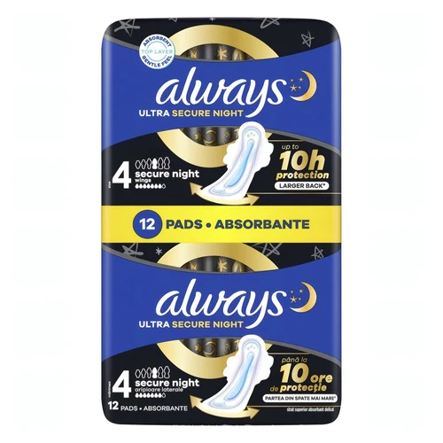 Egészségügyi betét ALWAYS Sensitive ultra extra night duo 12 darabos