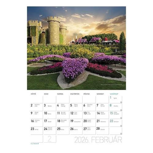 Falinaptár LIZZY CARD A/4 álló Díszkertek 2026.