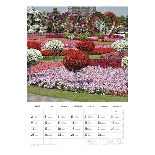 Falinaptár spirálozott  LIZZY CARD B/4 álló Díszkertek 2026.