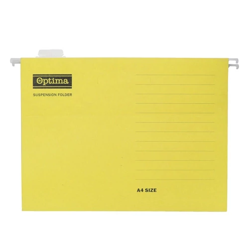 Függőmappa OPTIMA A/4 karton sárga 25 darabos