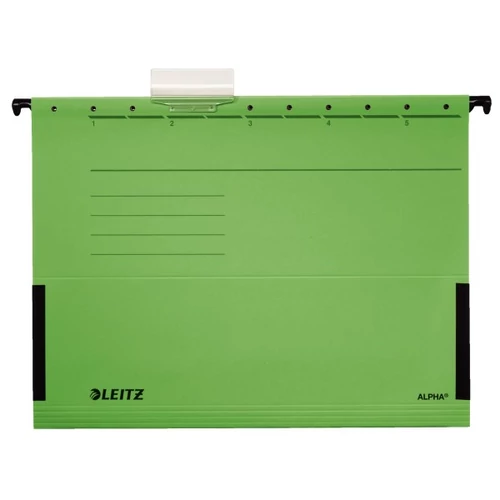 Függőmappa oldalvédelemmel LEITZ Alpha Standard A/4 karton zöld 25 darabos