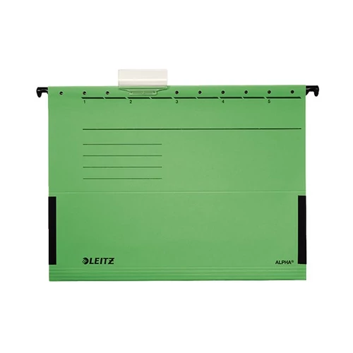 Függőmappa oldalvédelemmel LEITZ Alpha Standard A/4 karton zöld 25 darabos