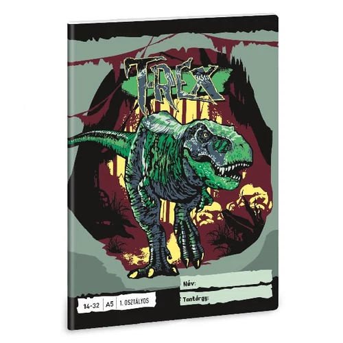Füzet vonalas ARS UNA A/5 32 lapos 14-32 1. osztályos T-Rex