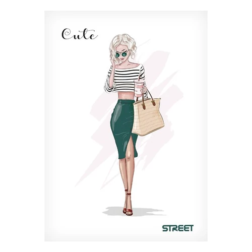Füzet kockás STREET A/4 54 lapos Cute