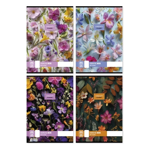 Füzet sima Dream Flowers A/4 80-32 vegyes minták