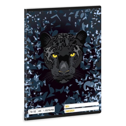 Füzet vonalas ARS UNA A/5 32 lapos 14-32 1.osztályos Black Panther