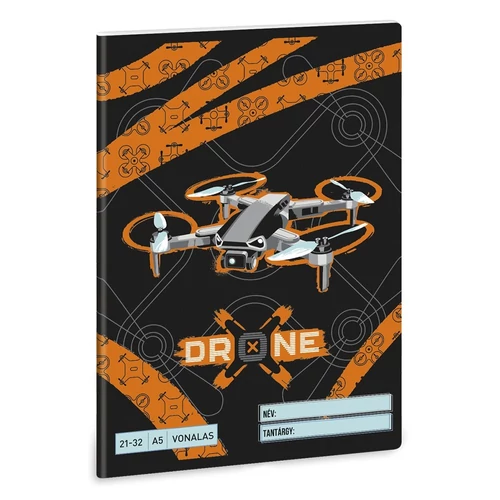 Füzet vonalas ARS UNA A/5 32 lapos 21-32 4-8.osztályos Drone X