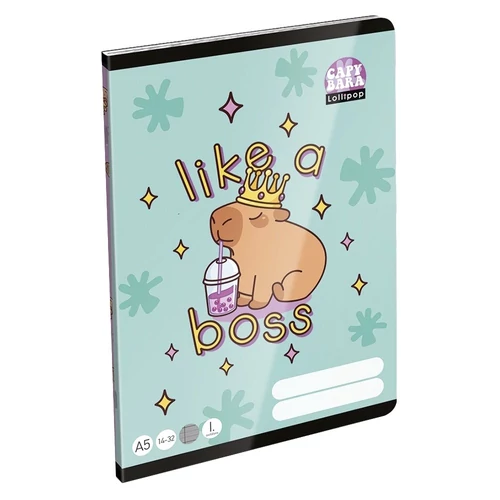 Füzet vonalas LIZZYSULI A/5 32 lapos 14-32 1.osztályos  Lollipop Capybara