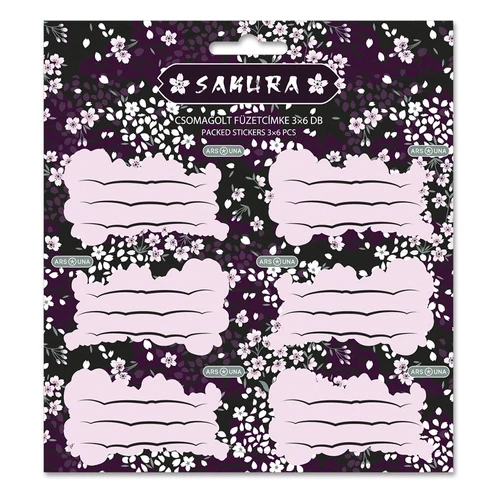Füzetcímke ARS UNA 18 darabos Sakura