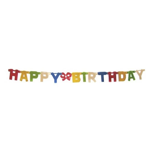 Girland JUNIOR színes papír happy birthday feleiratos 1,5 m