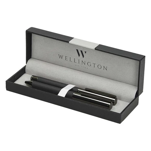 Golyóstoll készlet WELLINGTON Stamford golyóstoll + rollertoll fekete díszdobozban