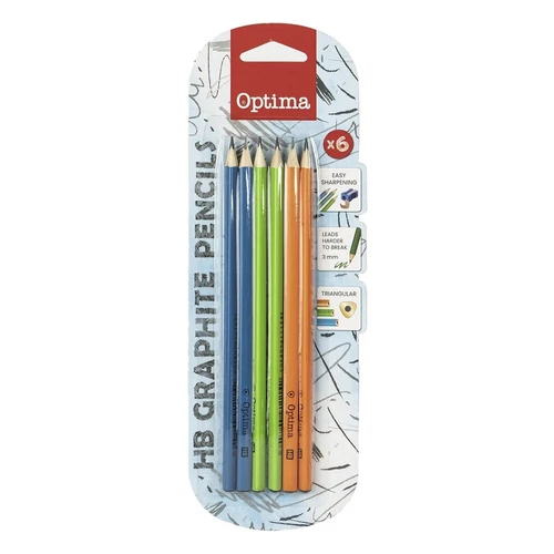 Grafitceruza OPTIMA HB háromszögletű 6 darabos