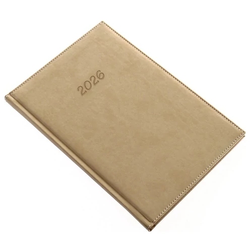 Határidőnapló REALSYSTEM Bolero B/5 heti sárga lapos drapp 2026.