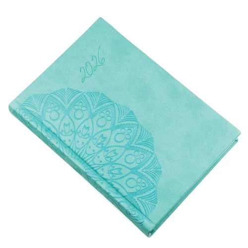 Határidőnapló REALSYSTEM Librobello B/6 napi fehér lapos türkiz 2026.