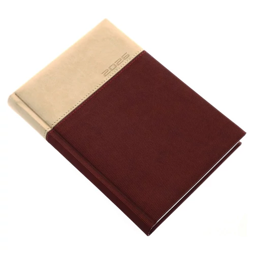 Határidőnapló REALSYSTEM Lux A/5 napi fehér lapos barna 2026.