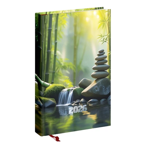 Határidőnapló REALSYSTEM Picture A/5 napi fehér lapos Meditáció 2026.