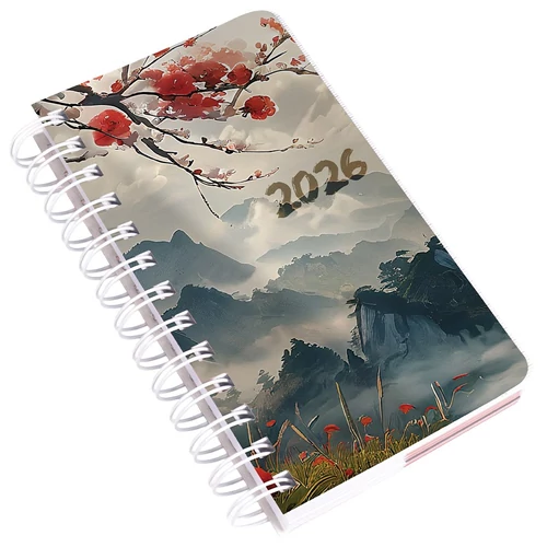 Határidőnapló REALSYSTEM SP5 spirál A/6 napi fehér lapos Japán 2026.