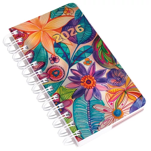 Határidőnapló REALSYSTEM SP5 spirál A/6 napi fehér lapos akvarell 2026.