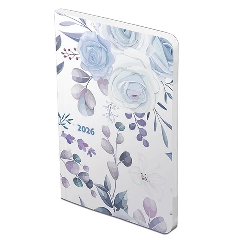 Határidőnapló TOPTIMER Joy Flexi F012 B/6 heti fehér lapos Kék rózsa 2026.